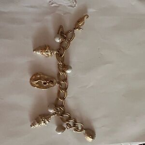 Gold Seashell Charm Bracelet